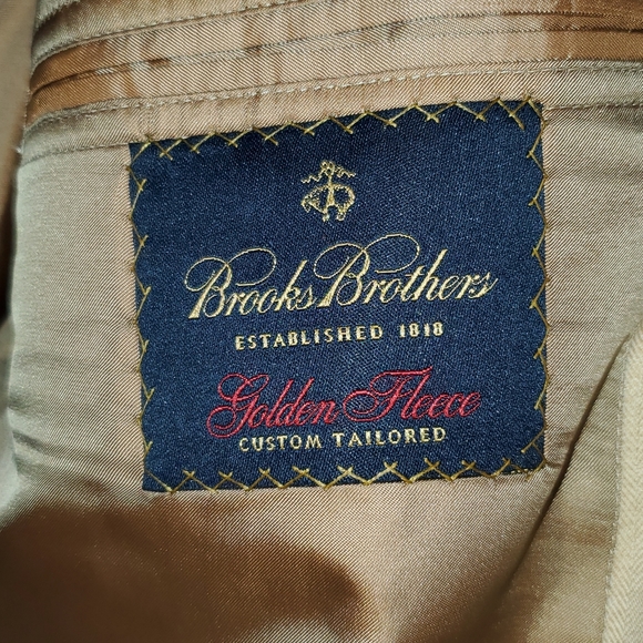 Brooks Brothers Golden Fleece Jacket Custom Tailored Beige 2-button 2006 21" - Picture 5 of 10